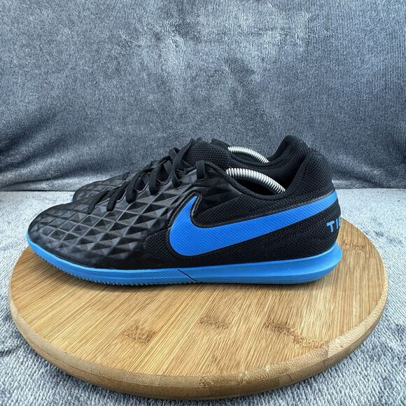 Nike Mens Tiempo LegendX Size 8.5 Shoes Black Blue Hero Soccer Indoor Boots - Picture 3 of 9